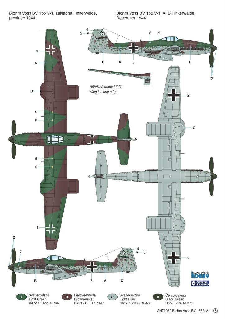 Special Hobby 72340 Blohm &amp;amp; Voss BV 155V-1 1/72 – obrázek 3