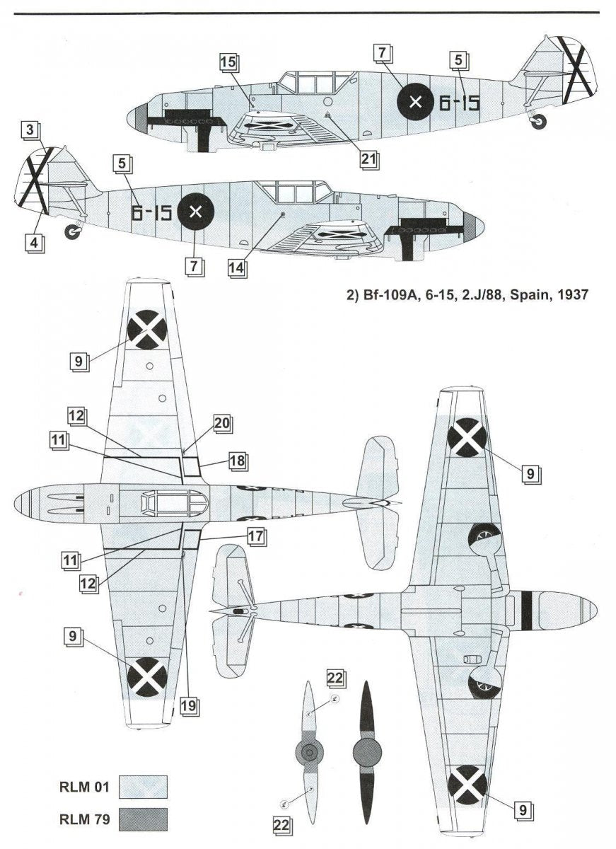 Dora Wings 48009 Bf.109 A/B Legion Condor 1/48 – imagen 8