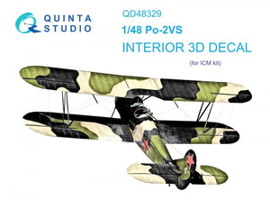 Quinta Studio QD48329 Po-2VS 3D-Printed &amp;amp; colored Interior on decal paper (ICM) 1/48