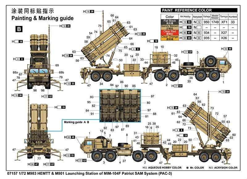 Trumpeter 07157 M983 HEMTT &amp;amp; M901 Launching Station w/ MIM-104F Patriot SAM System (PAC 3) 1/72 – obrázek 3