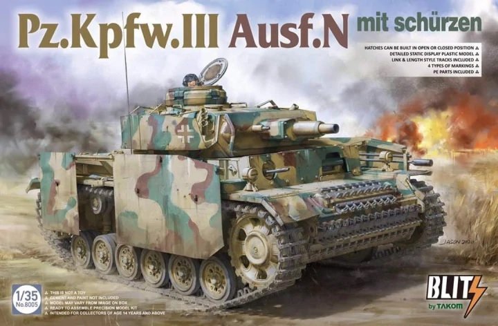Takom 8005 Pz.Kpfw.III Ausf.N with schürzen 1/35