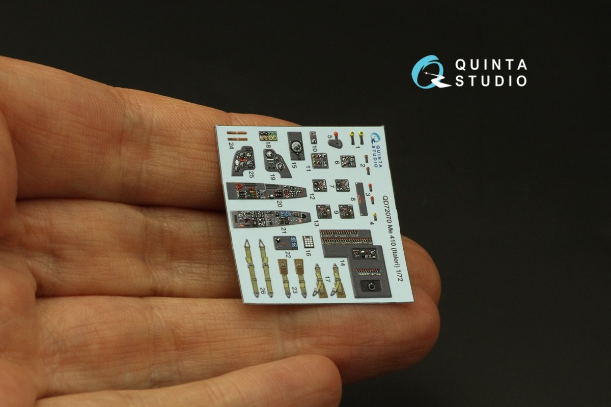 Quinta Studio QD72070 Me 410 3D-Printed &amp;amp; colored Interior on decal paper (Italeri) 1/72 – image 7