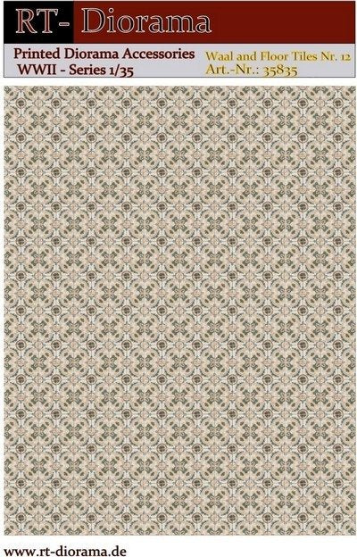RT-Diorama 35835 Printed Accessories: Wall and Floor Tiles No.12 1/35