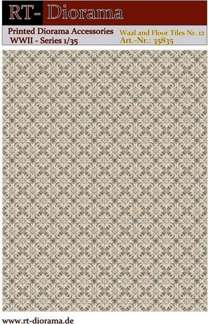 RT-Diorama 35835 Printed Accessories: Wall and Floor Tiles No.12 1/35