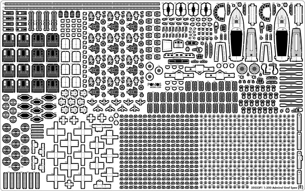Pontos 35033F1 ADMIRAL GRAF SPEE 1939 Detail Up Set 1/350 – obrázek 11