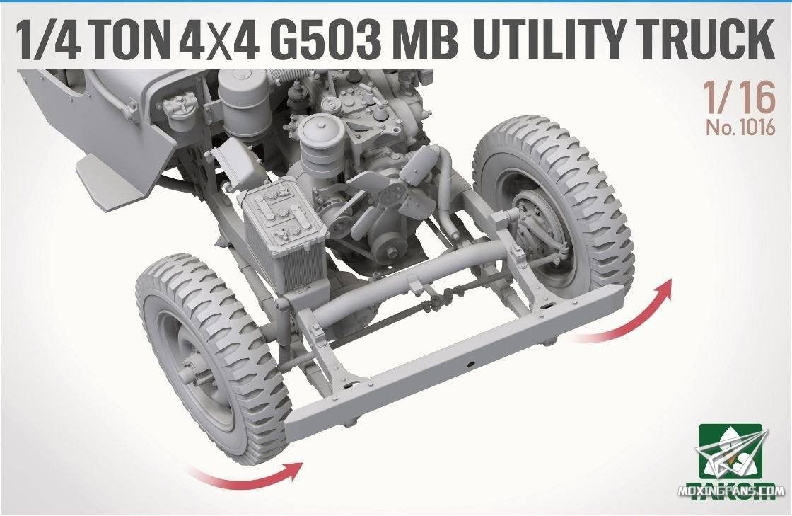 Takom 1016 1/4 ton 4×4 G503 MB Utility Truck (Jeep Willys) 1/16 – image 5