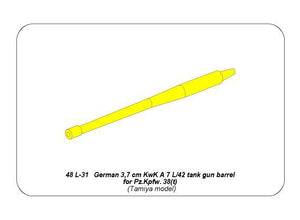 Aber 48L-31 German 3.7 cm KwK A 7 L/42 tank gun barrel for Pz.Kpfw. 38(t) (1/48) – image 9