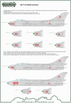 ModelMaker Decals D48009A Su-7 in Polish service 1/48 – zdjęcie 3