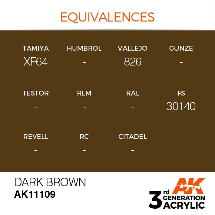 AK Interactive AK11109 DARK BROWN – STANDARD 17ml – Bild 3