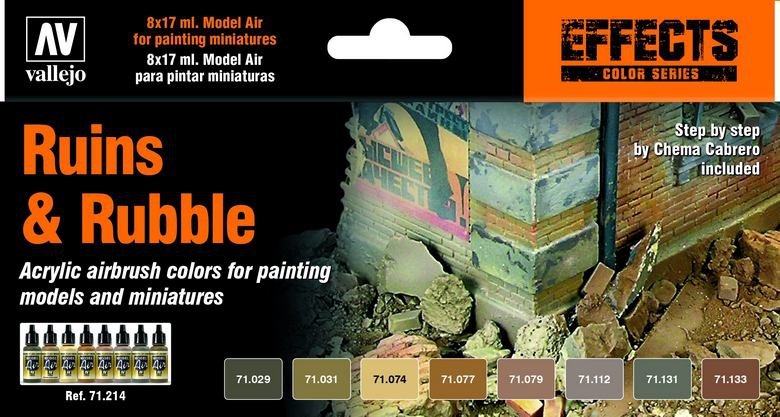 Vallejo 71214 Peintures Ruines et Débris 8 x 17 ml