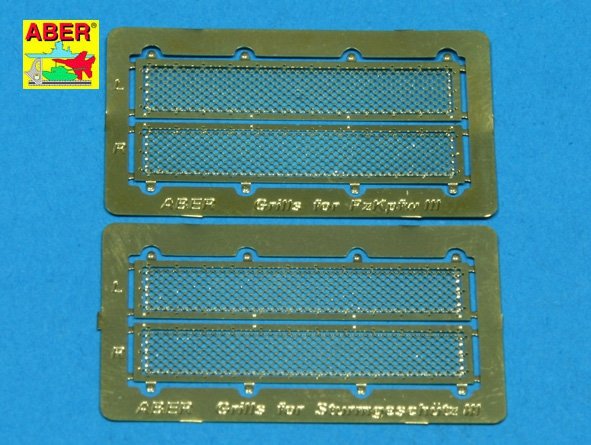 Grilles Aber 35G05 pour char allemand Pz.Kpfw.III et canon automoteur Stug.III (1/35)