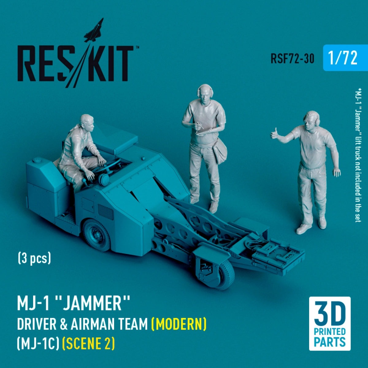 RESKIT RSF72-0030 MJ-1 "Jammer" Driver &amp; airman team (Modern) (MJ-1C) (scene 2) (3 pcs) (3D Printed) 1/72