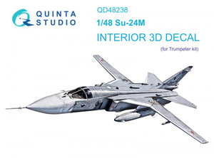 Quinta Studio QD48238 Su-24M 3D-Printed &amp;amp; colored Interior on decal paper ( Trumpeter ) 1/48