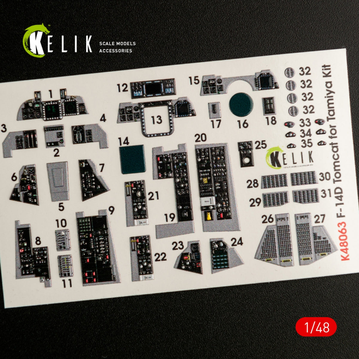 KELIK K48063 F-14D TOMCAT INTERIOR 3D DECALS FOR TAMIYA KIT 1/48 – image 3