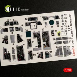 KELIK K48063 F-14D TOMCAT INTERIOR 3D DECALS FOR TAMIYA KIT 1/48 – image 3