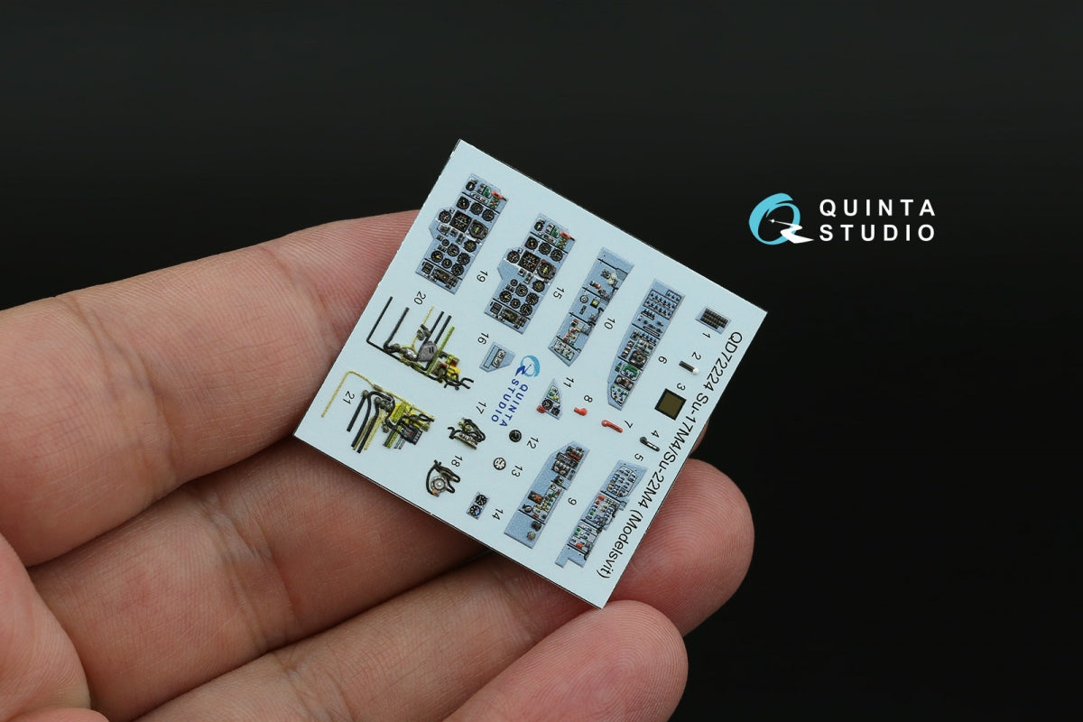 Quinta Studio QD72224 Su-17M4/Su-22M4 3D-Printed &amp;amp; colored Interior on decal paper (Modelsvit) 1/72 – obrázek 8