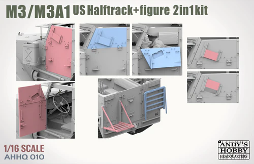 Andy's Hobby Headquarters AHHQ-010 M3/M3A1 US Halftrack 2in1 kit 1/16