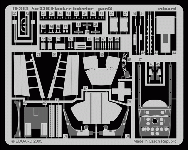 Intérieur du Su-27 Flanker B Eduard 49313, échelle 1/48, Academy – image 2