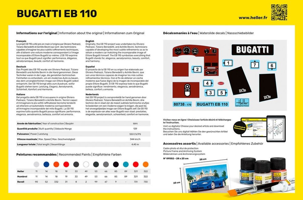 Heller 56738 STARTER KIT BUGATTI EB 110 1/24 – image 4