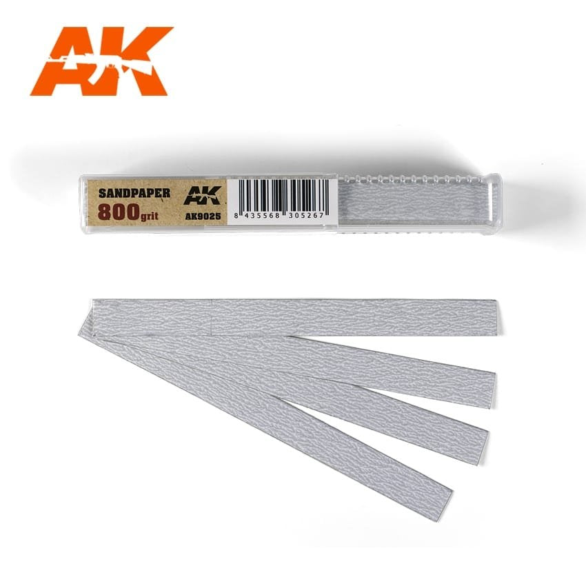 AK Interactive AK9025 PAPIER DE SABLAGE GRAIN 800 (SÈCHE)