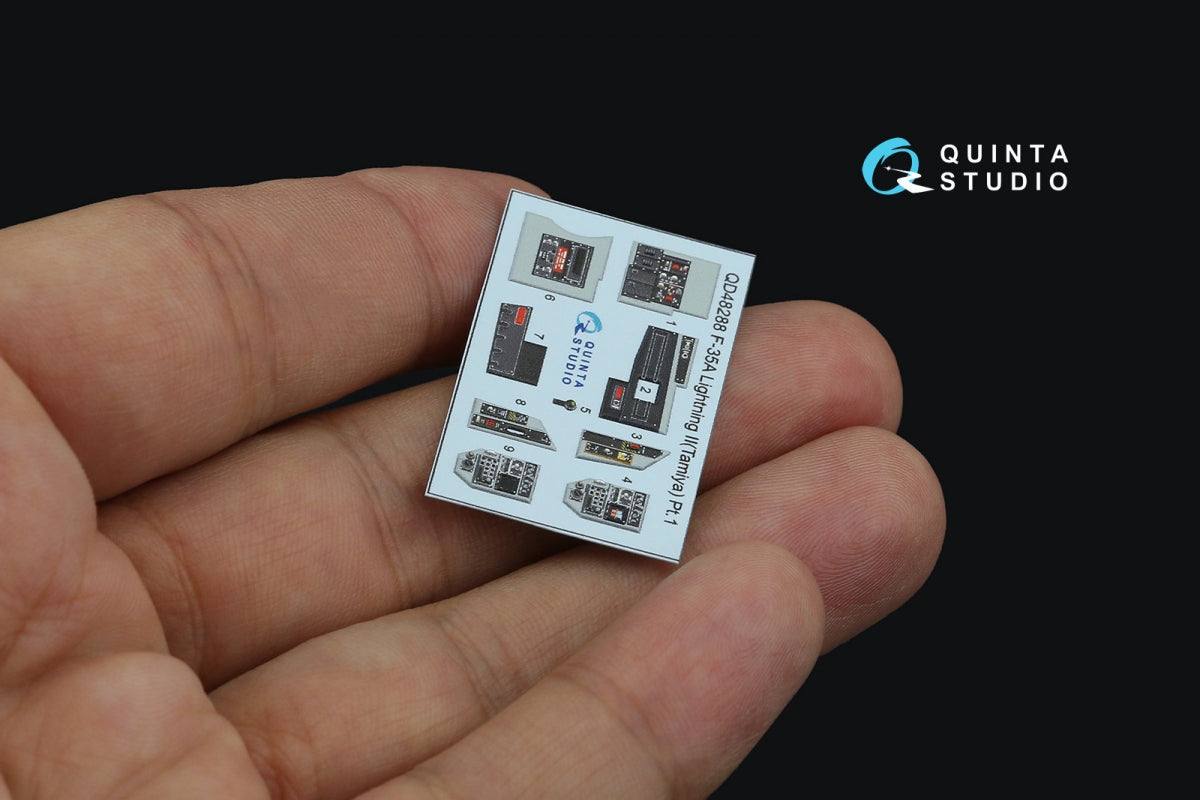 Quinta Studio QD48288 F-35A 3D-Printed &amp;amp; colored Interior on decal paper (Tamiya) 1/48 – image 5