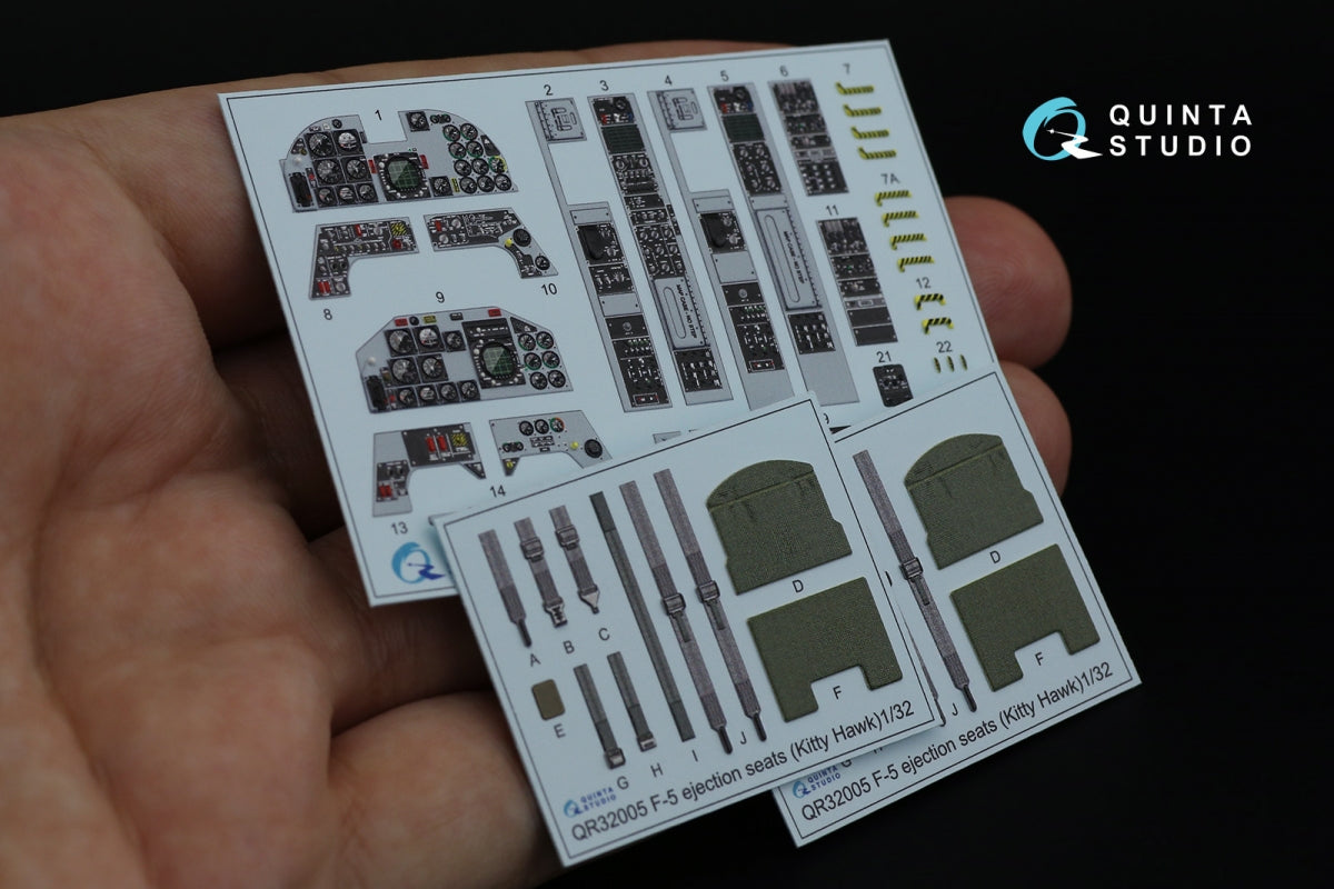 Quinta Studio QD32082 F-5F-2 3D-Printed colored Interior on decal paper (KittyHawk) 1/32 – Bild 2