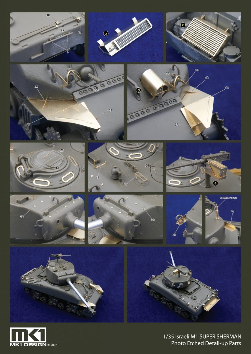 MK1 Design MM-35010 M1 SHERMAN DETAIL-UP PARTS for Tamiya 1/35 – zdjęcie 3