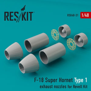 RESKIT RSU48-0031 F-18 Super Hornet Type 1 exhaust nozzles for Revell kit 1/48