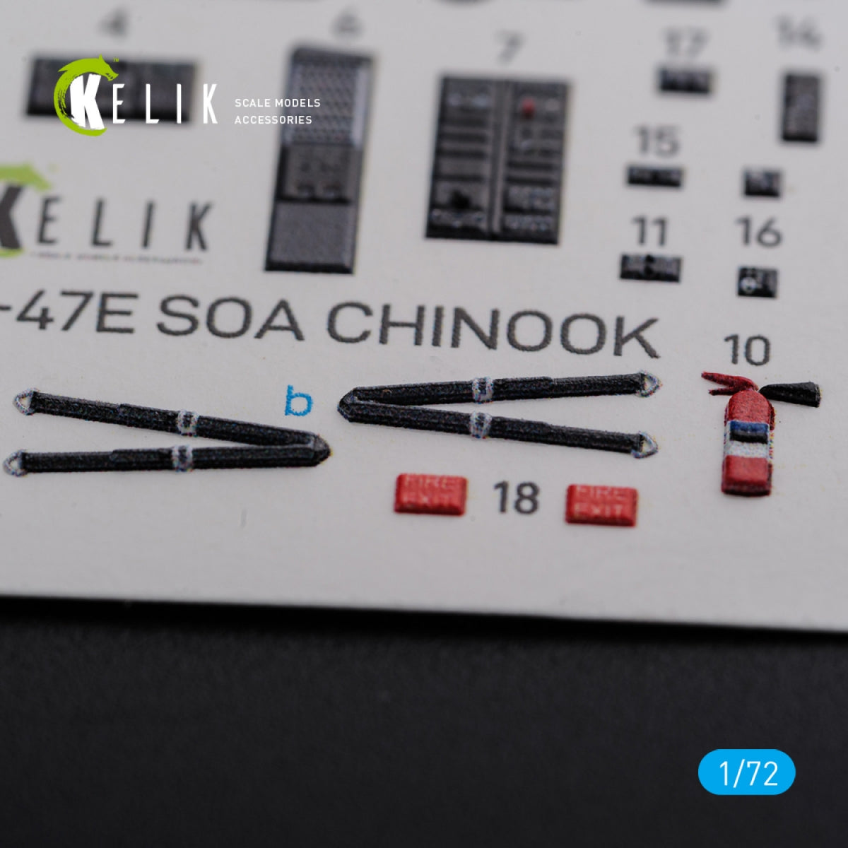 KELIK K72102 MH-47E interior 3D decals for Italeri kit 1/72 – obrázek 5