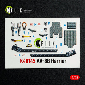 Kelik K48145 AV-8B Harrier - interior 3D decals for Hasegawa kit 1/48