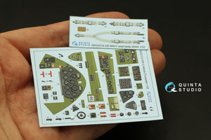 Quinta Studio QD32133 F6F-3 Hellcat 3D-Printed &amp;amp; colored Interior on decal paper (Trumpeter) 1/32 – immagine 6