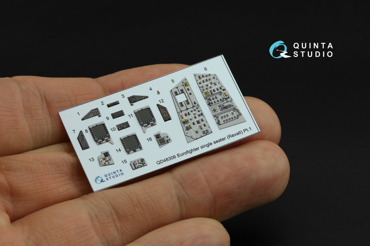 Quinta Studio QD48306 Eurofighter single seater 3D-Printed &amp;amp; colored Interior on decal paper (Revell) 1/48 – obrázek 5