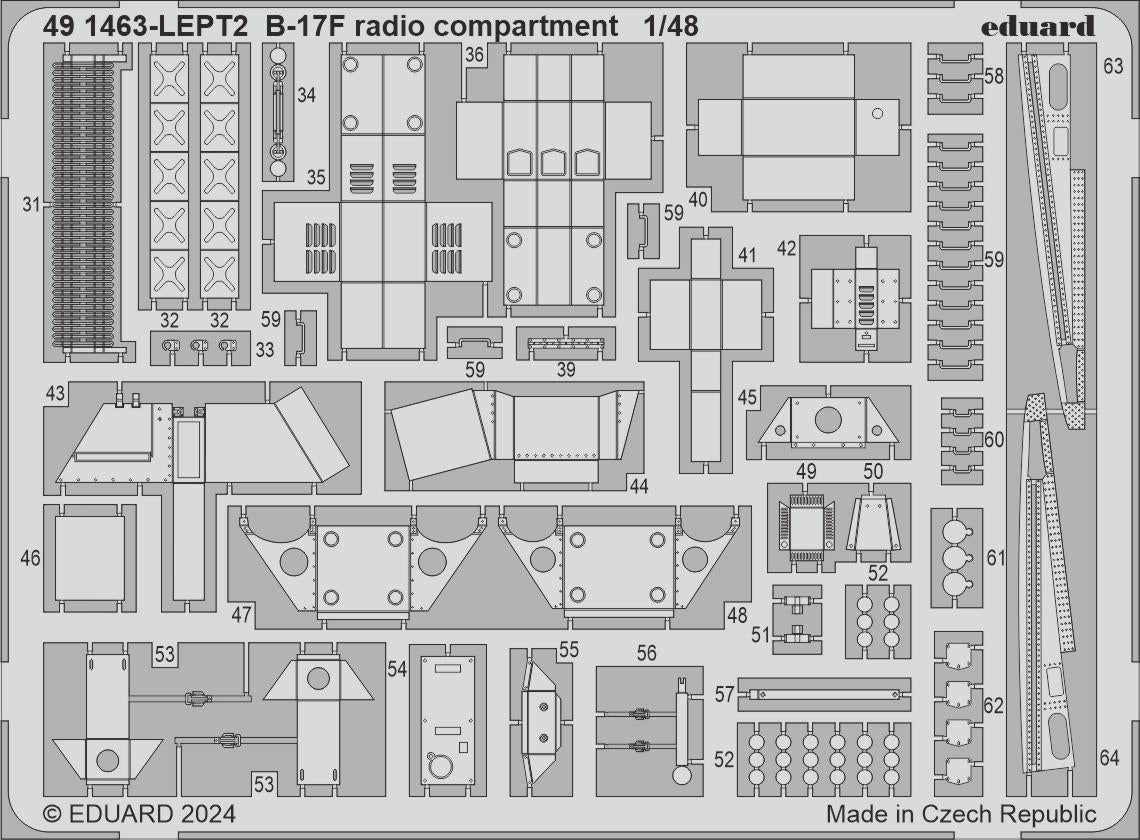 Eduard 491463 B-17F radio compartment EDUARD 1/48 – immagine 2