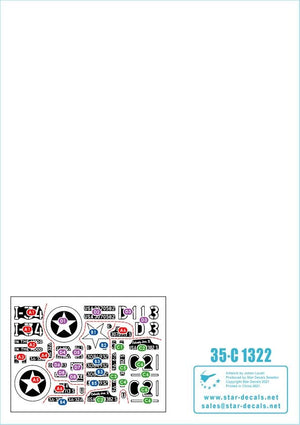 Star Decals 35-C1322 US Armor Mix #5 M4A1 (76) W Sherman in Europe 1944-45 1/35 – immagine 2