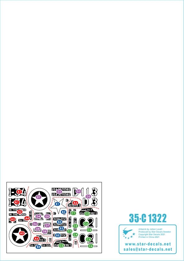 Star Decals 35-C1322 US Armor Mix #5 M4A1 (76) W Sherman in Europe 1944-45 1/35 – immagine 2