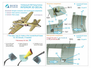 Quinta Studio QD32236 Boeing B-17E/F Navigator, bombardier, waist and tail gunners compartments. 3D-Printed colored Interior (HK models) 1/32 – obrázek 10