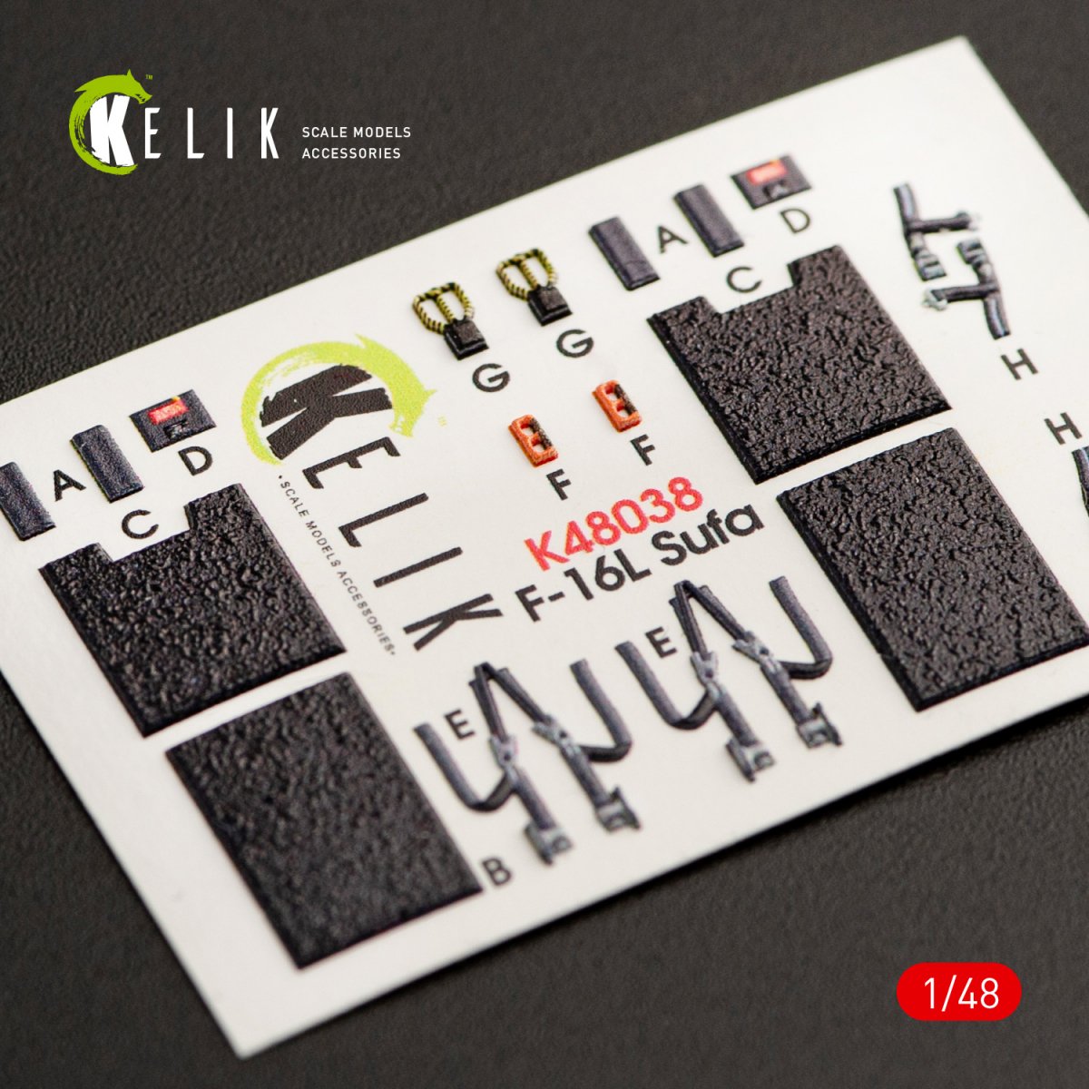 KELIK K48038 F-16I "SUFA" INTERIOR 3D DECALS FOR KINETIC KIT 1/48