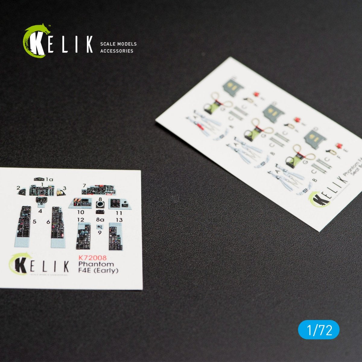 KELIK K72008 F-4E &amp;quot;PHANTOM II&amp;quot; INTERIOR 3D DECALS FOR FINEMOLDS KIT 1/72 – obrázek 3