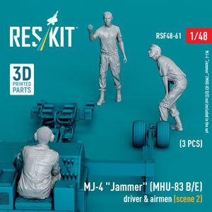 RESKIT RSF48-0061 MJ-4 « Jammer » (MHU-83 B/E) pilote et aviateurs (scène 2) (3 pièces) (Impression 3D) 1/48