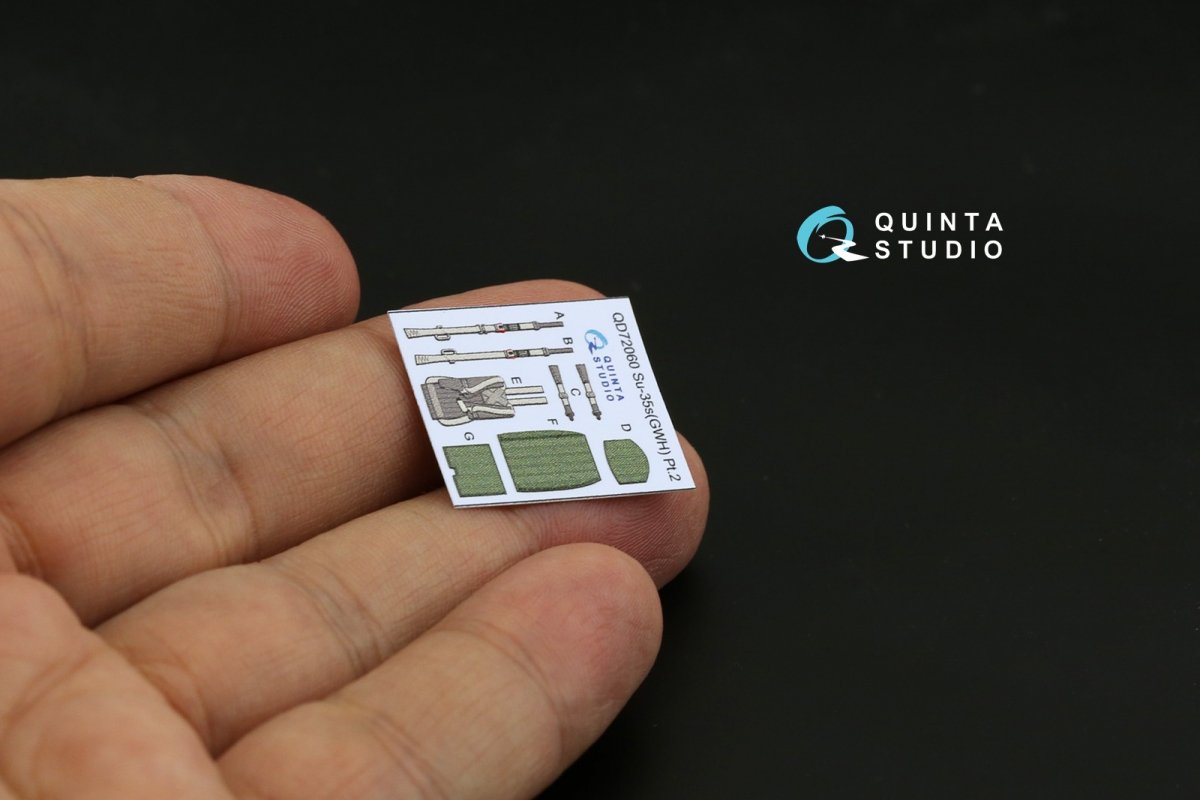 Quinta Studio QD72060 Su-35S 3D-Printed &amp;amp; colored Interior on decal paper (GWH) 1/72 – obrázek 4