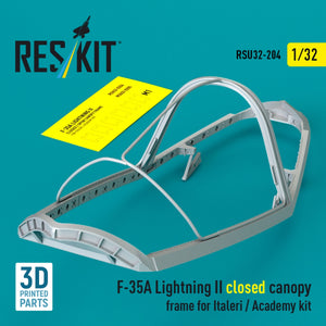 RESKIT RSU32-0204 F-35A Lightning II closed canopy frame for Italeri / Academy kit (3D Printed) 1/32