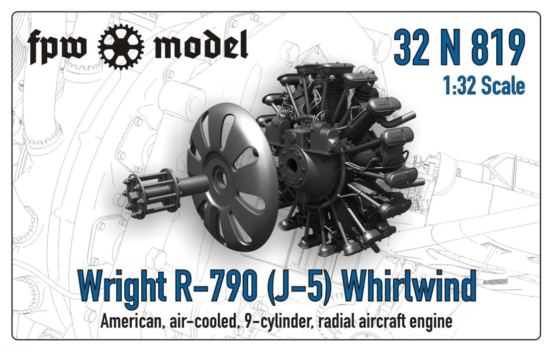 Maquette FPW 32N819 Wright J-5 (R-790) Whirlwind 1/32