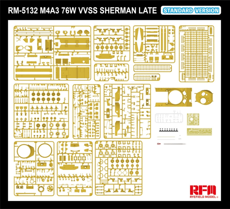 Rye Field Model 5132 M4A3 76W VVSS Sherman Late Standard Version 1/35 – immagine 6