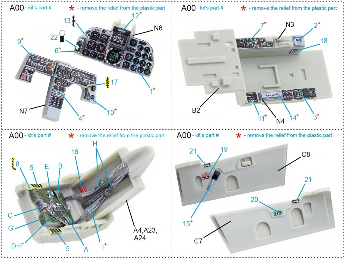 Quinta Studio QD48211 F-5E-3 Tiger II 3D-Printed &amp;amp; colored Interior on decal paper ( AFV Club ) 1/48 – image 2