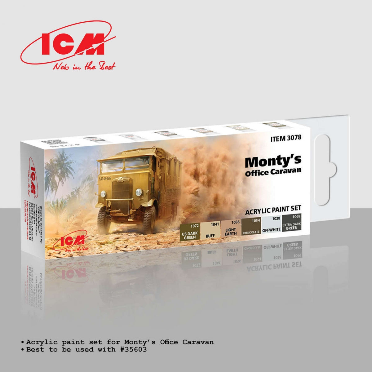 ICM 3078 Acrylic paint set for Monty's Office Caravan