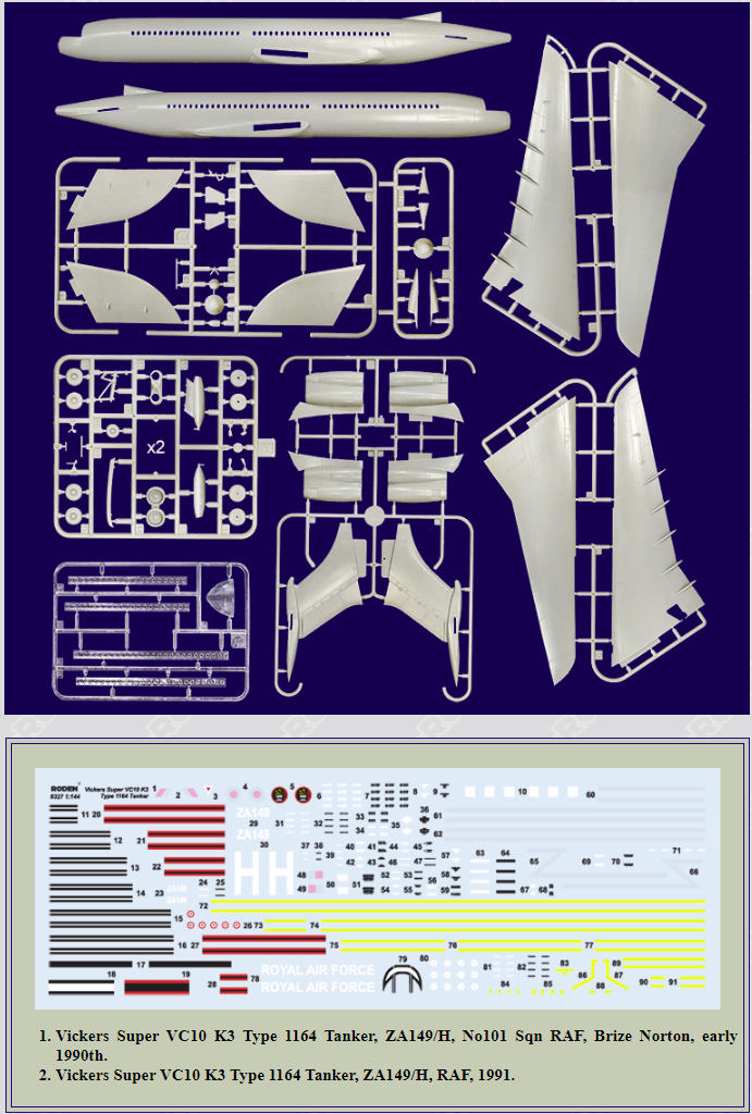 Roden 327 Vickers Super VC-10 K3 Type 1164 Tanker 1/144 – image 3