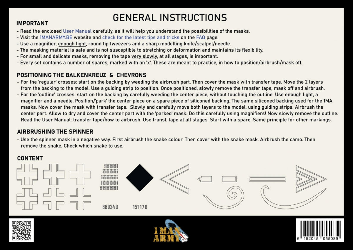 1 Man Army 48GEN523 Focke Wulf 190 A-Series Balkenkreuz Tail Markings 1/48 – image 2