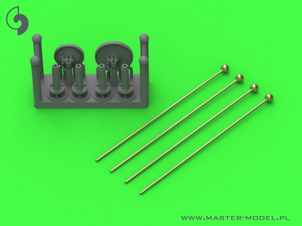 Master GM-35-096 German Vehicle Width Gauges (used on Sd.Kfz. 221, 222, 223, 231, 232, 233, 234, 247, 250, 251, 263) - Set of 4 pcs. 1/35