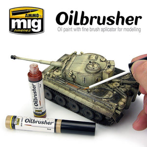 AMMO of Mig Jimenez 3512 Oilbrusher DARK BROWN - oil paint with brush – image 3