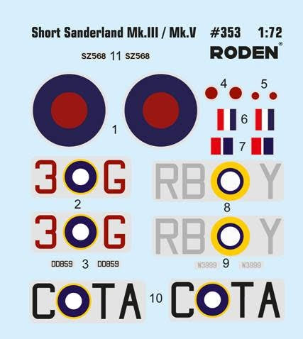 Roden 353 Short S.25 Sunderland Mark III/V 1/144